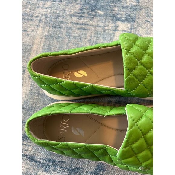 Franco Sarto Green Quilted Leather Platform Sneaker Size 6.5 - Picture 6 of 8